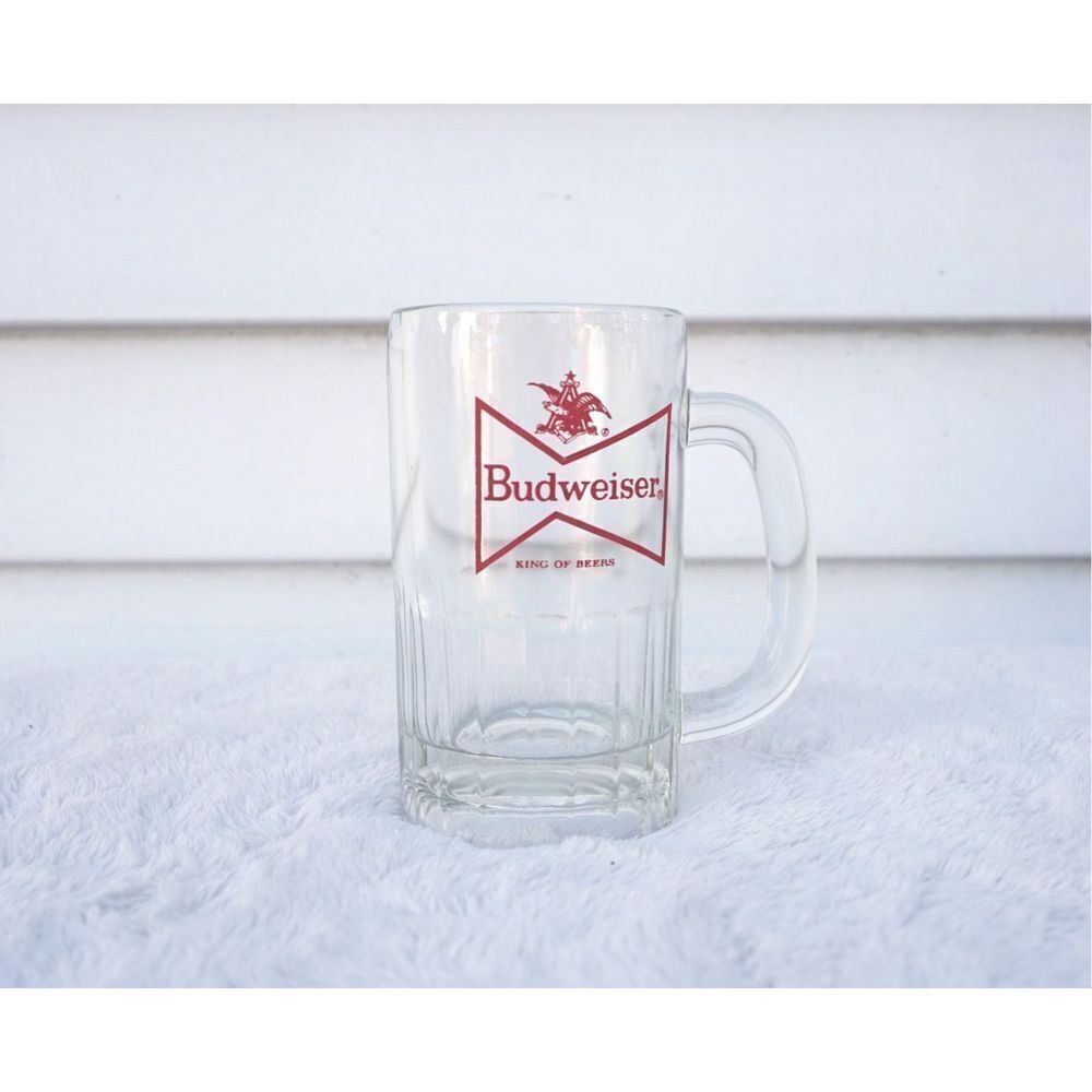 Vintage 90s Budweiser Glass Handled Mug